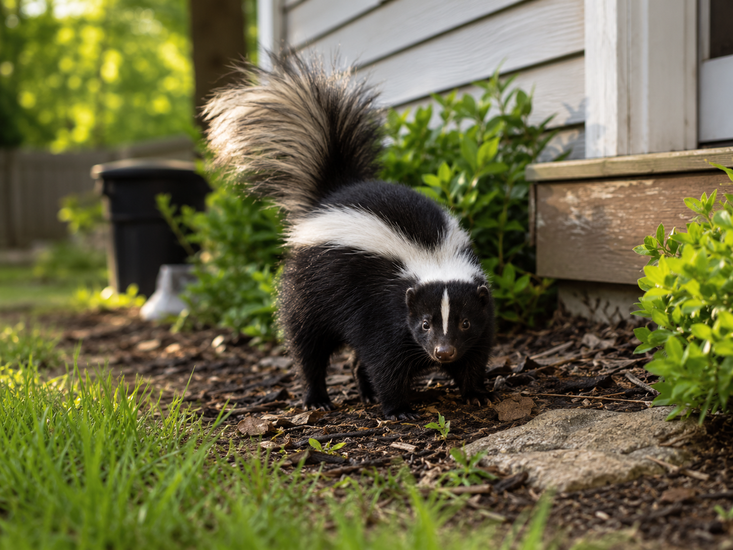 skunk in garden